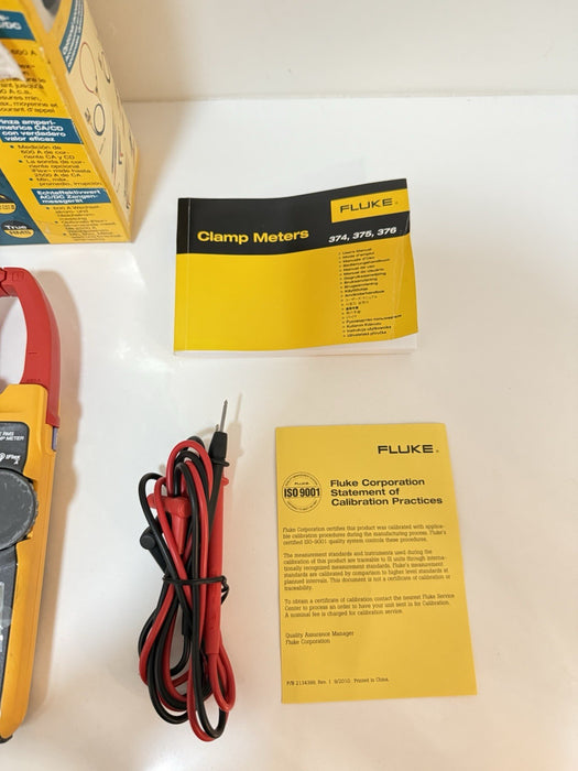 FLUKE 374 TRMS CLAMP METER W/LEADS (TESTED) SHIPS FAST