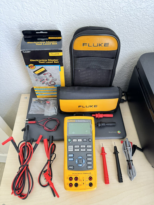 FLUKE 725 MULTIFUNCTION PROCESS CALIBRATOR W / NEW TLK287 LEAD KIT - FREE SHIPS