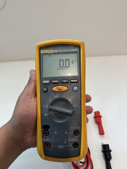 FLUKE 1587 DIGITAL INSULATION TESTER W/ LEADS & CLIPS - SHIPS FAST