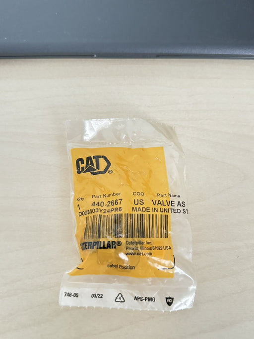 CAT 440-2667 SUSPENSION CYLINDERCHARGING VALVE (NEW SEALED GENUINE PART)