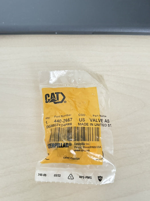 CAT 440-2667 SUSPENSION CYLINDERCHARGING VALVE (NEW SEALED GENUINE PART)