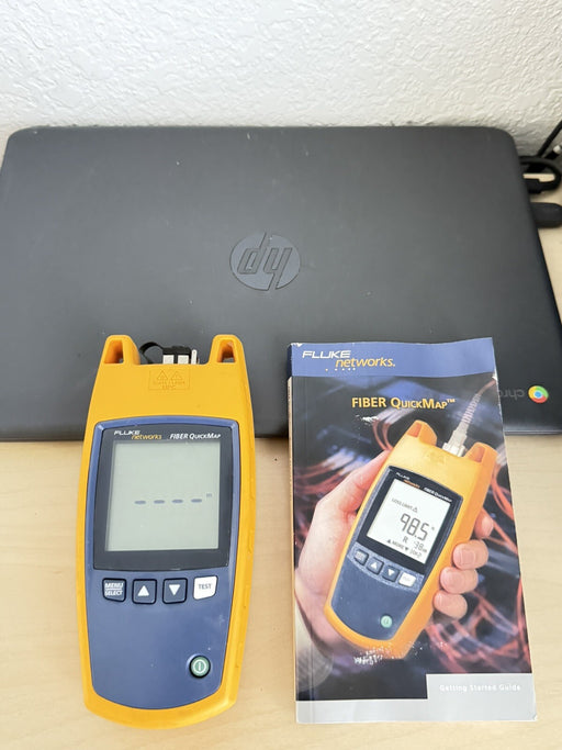 FLUKE NETWORKS FIBER QUICK MAP TESTER - WITH CABLES AND CASE