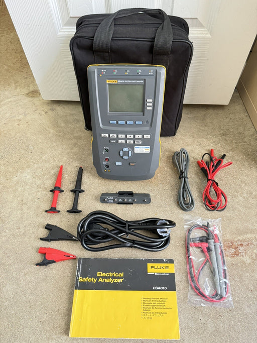 FLUKE ESA615 EU 230V ELECTRICAL SAFETY ANALYZER W/ ACCESSORIES - FREE SHIPPING