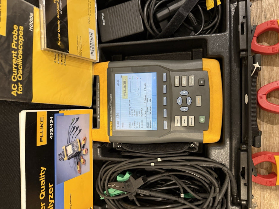 FLUKE 434 QUALITY ANALYZER KIT W/ FLUKE I400S & ACCESSORIES- FREE SHIPPING