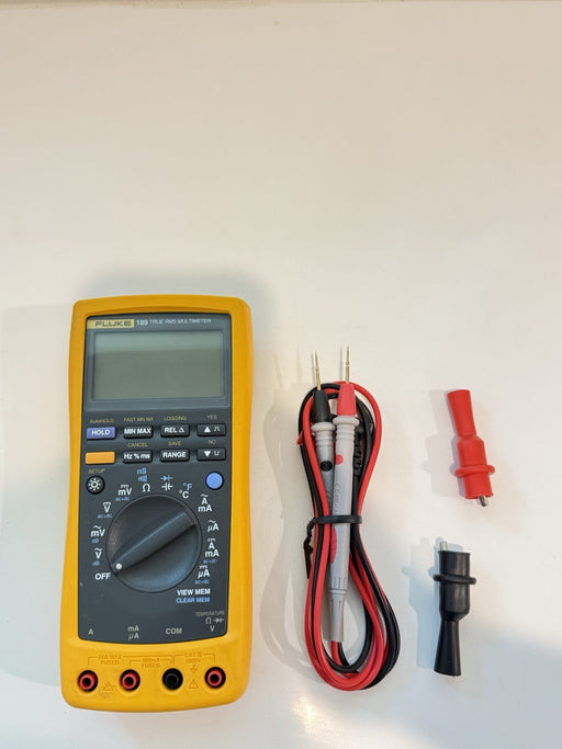 FLUKE 189 TRUE RMS MULTIMETER W/ LEADS & CLIPS - FREE SHIPPING