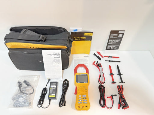 FLUKE 345 POWER QUALITY CLAMP METER W/LEADS & ACCESSORIES (TESTED) SHIPS FREE