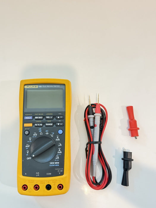 FLUKE 189 TRUE RMS MULTIMETER W/ LEADS & CLIPS - FREE SHIPPING