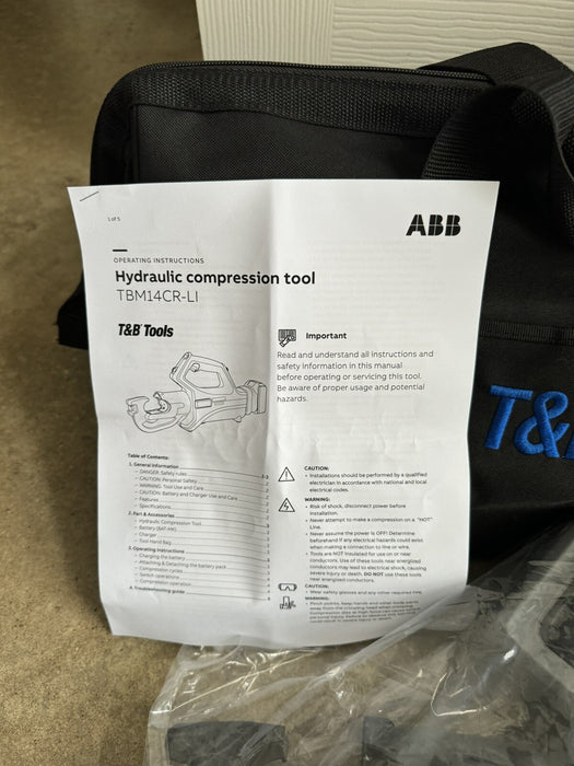 ABB Thomas & Betts TBM14CR-LI Open Crimp Tool, 14-Ton 18V Li - NEW SEALED