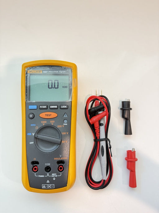 FLUKE 1507 INSULATION MULTIMETER W/ LEADS & CLIPS - SHIPS FAST