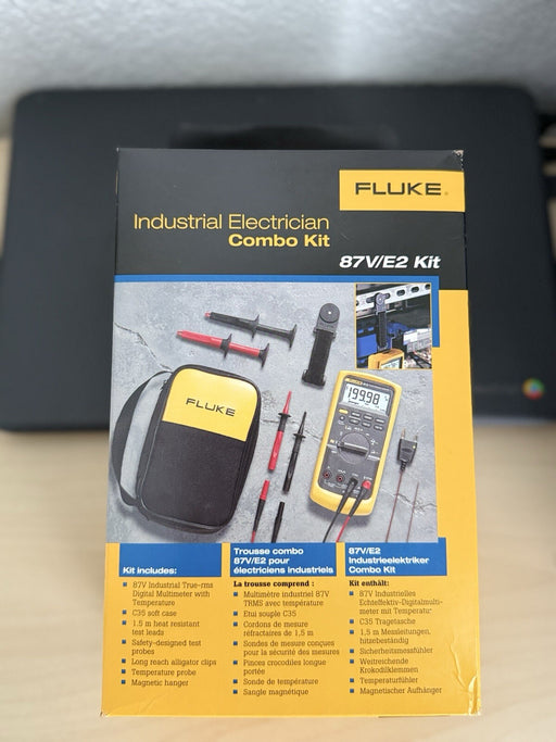 FLUKE 87V E2 INDUSTRIAL ELECTRICIAN COMBO KIT (NEW SEALED) MFD-2024 NEW USA MADE