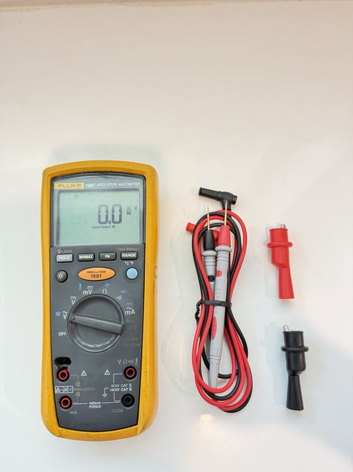 FLUKE 1587 DIGITAL INSULATION TESTER W/ LEADS & CLIPS - SHIPS FAST