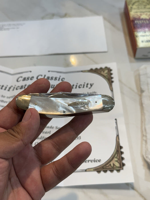 CASE 5039 FIVE BLADE SOWBELLY KNIFE GENUINE PEARL1993 1 OF 10 & CERTIFICATE RARE