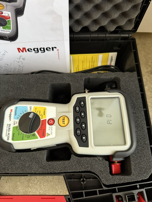 MEGGER DLRO-H200 HIGH-PERFORMANCE HANDHELD 200 A OHMMETER (FREE SHIPPING)