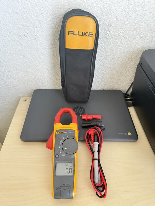 FLUKE 373 TRUE RMS 600V AC/DC CLAMP METER W / LEADS - SHIPS FAST