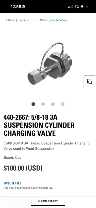 CAT 440-2667 SUSPENSION CYLINDERCHARGING VALVE (NEW SEALED GENUINE PART)