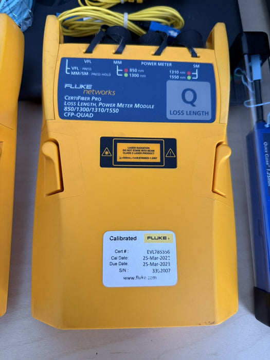 FLUKE NETWORKS CFP-Q CFP-QUAD CERTIFIBER PRO SM MM FIBER OLTS (CALIBRATED 2023)
