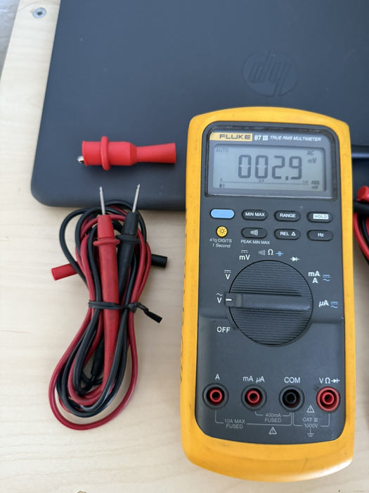 FIUKE 87 III TRUE RMS DIGITAL MULTIMETER W/ LEADS - FREE SHIPPING