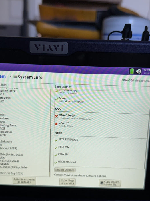 VIAVI ONEADVISOR ONA800A W/OTDR 4126 (CALIBRATED 2025) FREE SHIPPING (TESTED)