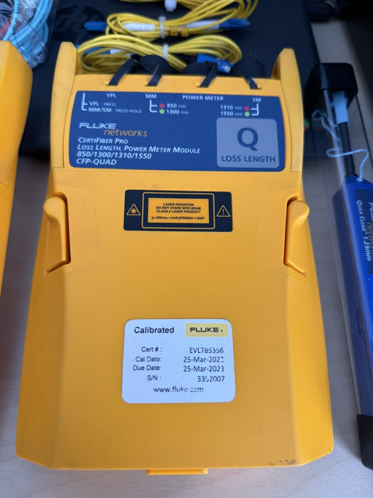 FLUKE NETWORKS CFP-Q CFP-QUAD CERTIFIBER PRO SM MM FIBER OLTS (CALIBRATED 2023)