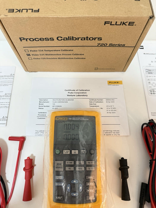 FLUKE 725 MULTIFUNCTION PROCESS CALIBRATOR (NEW FACTORY SEALED) CALIBRATED 2025