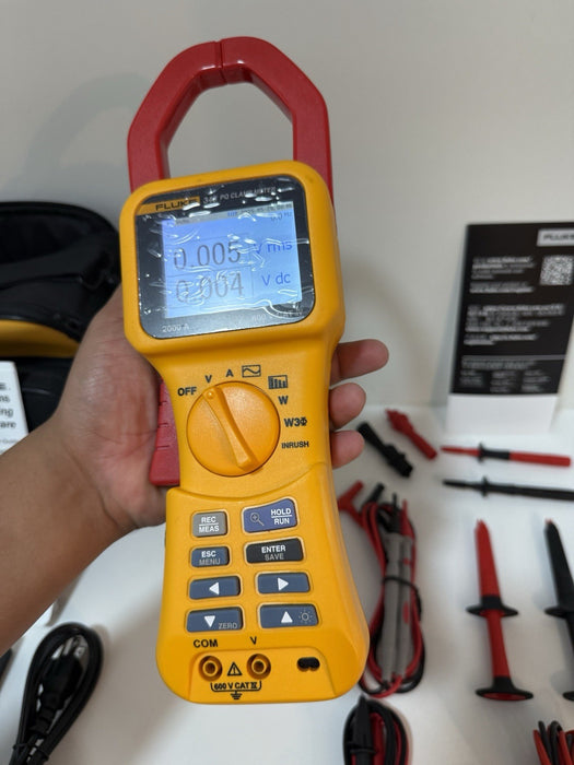 FLUKE 345 POWER QUALITY CLAMP METER W/LEADS & ACCESSORIES (TESTED)NEW SHIPS FREE