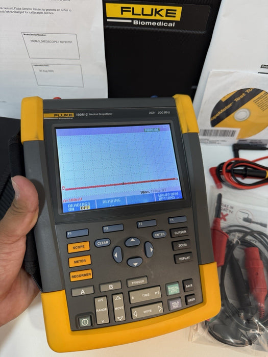 FLUKE 190M-2 MEDICAL SCOPEMETER 2CH 200MHZ OSCILLOSCOPE (TESTED) SHIPS FAST