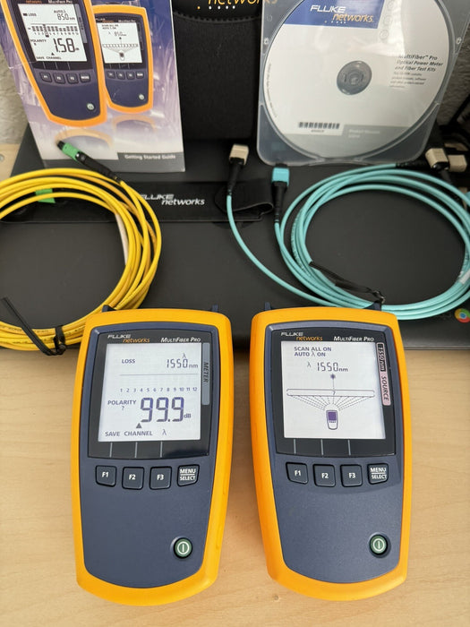 FLUKE NETWORKS MFTK-SM1550 MULTIFIBER PRO 1550 NM SINGLEMODE KIT (FREE SHIPPING)