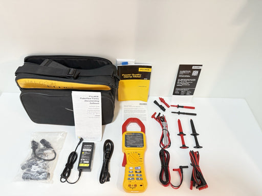FLUKE 345 POWER QUALITY CLAMP METER W/LEADS & ACCESSORIES (TESTED)NEW SHIPS FREE