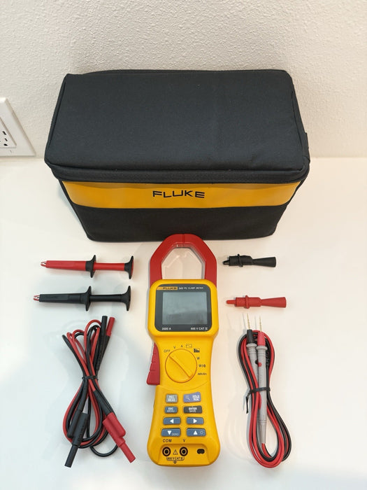 FLUKE 345 POWER QUALITY CLAMP METER W/LEADS & ACCESSORIES (TESTED) SHIPS FAST