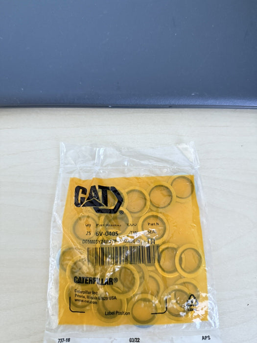 CAT 6V-0405: 2.76MM THICK CIRCULAR BONDED SEAL WASHER (QTY:25) GENUINE OEM