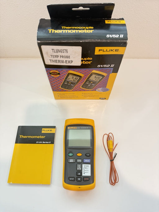 FLUKE 52-II 60HZ DUAL DIGITAL THERMOCOUPLE THERMOMETER - SHIPS FAST