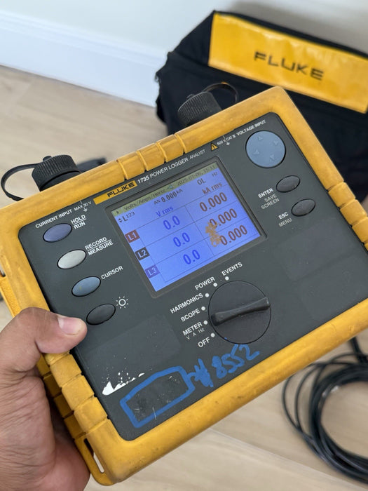 FLUKE 1735 POWER LOGGER W/ PROBES & CASE & CHARGER - FREE SHIPPING (SEE PICS)