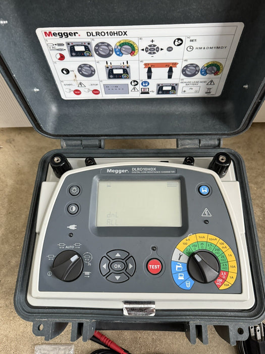 MEGGER DLRO10HDX 10A DIGITAL LOW RESISTANCE OHMMETER W/LEADS - SHIPS FAST