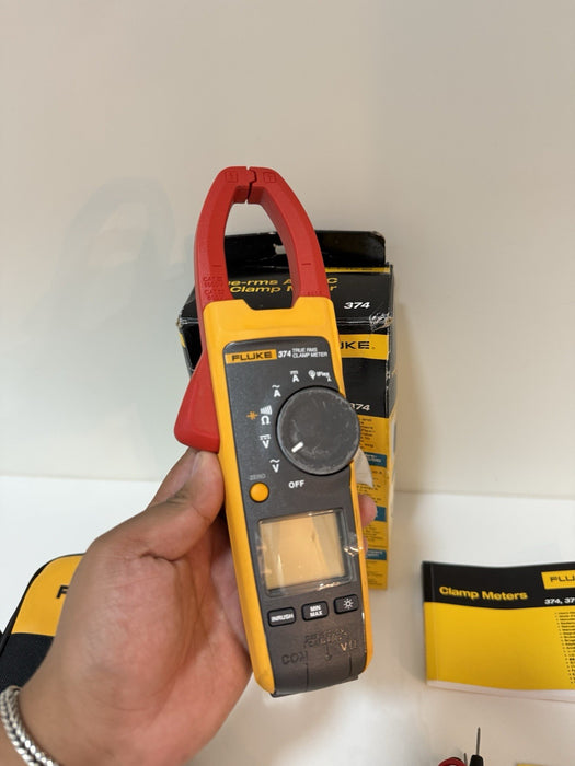 FLUKE 374 TRMS CLAMP METER W/LEADS (TESTED) SHIPS FAST