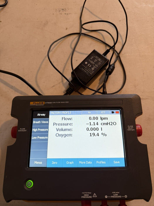 FLUKE VT650 GAS FLOW ANALYZER W/ CHARGER & BAG - & FREE SHIPPING