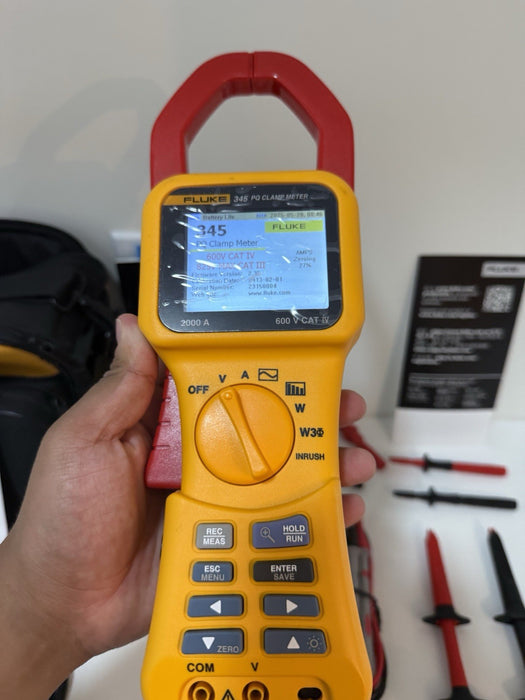 FLUKE 345 POWER QUALITY CLAMP METER W/LEADS & ACCESSORIES (TESTED)NEW SHIPS FREE