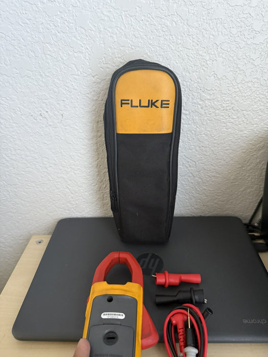 FLUKE 373 TRUE RMS 600V AC/DC CLAMP METER W / LEADS - SHIPS FAST