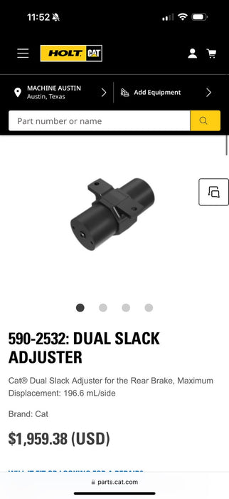 CAT 590-2532 DUAL SLACK ADJUSTER (NEW SEALED) FREE SHIPPING