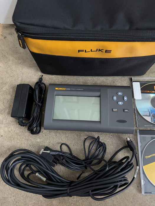 FLUKE 5020A THERMO-HYGROMETER W/BAG & ACCESSORIES- SHIPS FAST