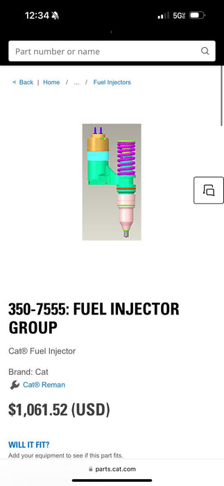 CAT 350-7555 FUEL INJECTOR / NEW SEALED - SHIPS FAST