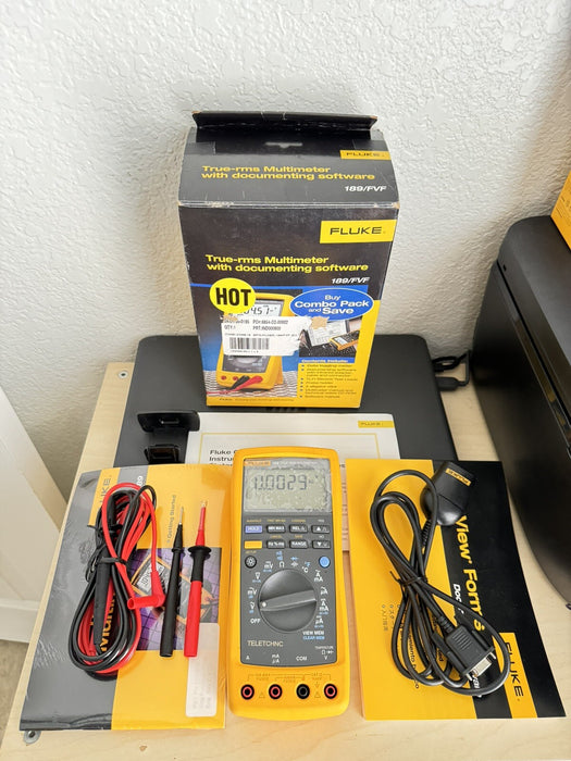 Fluke 189/FVF Combo Pack True RMS Digital Multimeter / SHIPS FAST (RARE ITEM)