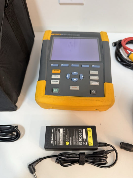 FLUKE 434 SERIES II ENERGY ANALYZER W/ACCESSORIES - SHIPS FREE (TESTED)