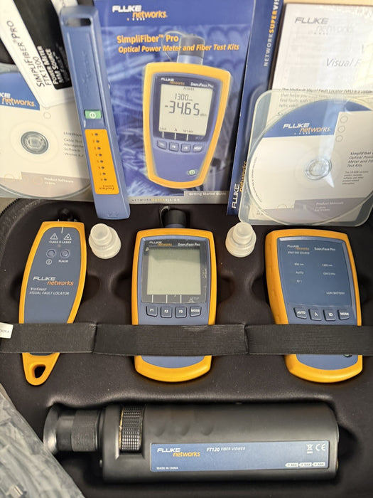 FLUKE FTK1300 SIMPLIFIBER PRO KIT W/ ACCESSORIES & BAG - SHIPS FAST