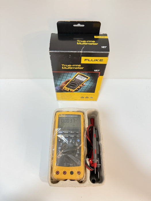 FLUKE 187 TRUE RMS MULTIMETER W/ LEADS (NEW FACTORY SEALED) FREE SHIPPING