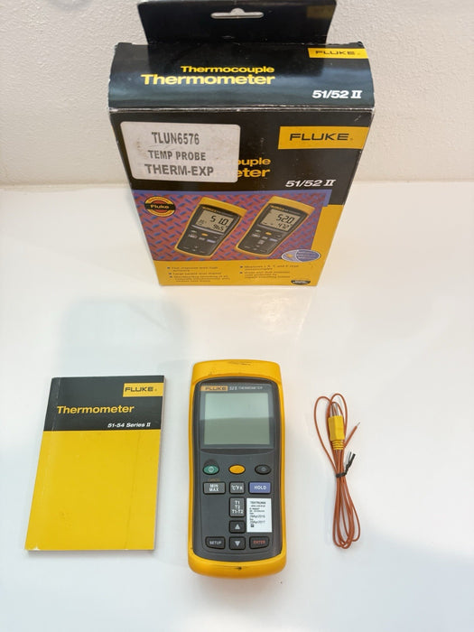 FLUKE 52-II 60HZ DUAL DIGITAL THERMOCOUPLE THERMOMETER - SHIPS FAST