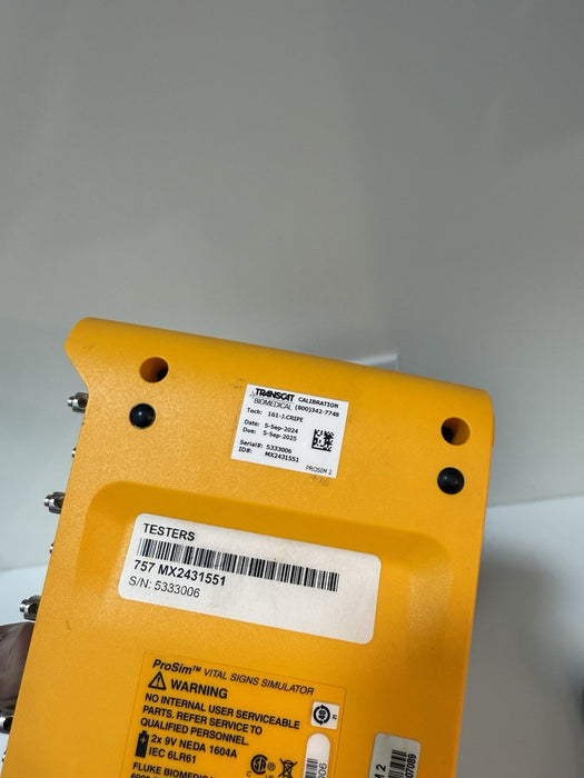 FLUKE BIOMEDICAL PROSIM 2 VITAL SIGNS SIMULATOR W/ CHARGEE (CALIBRATED 2025)