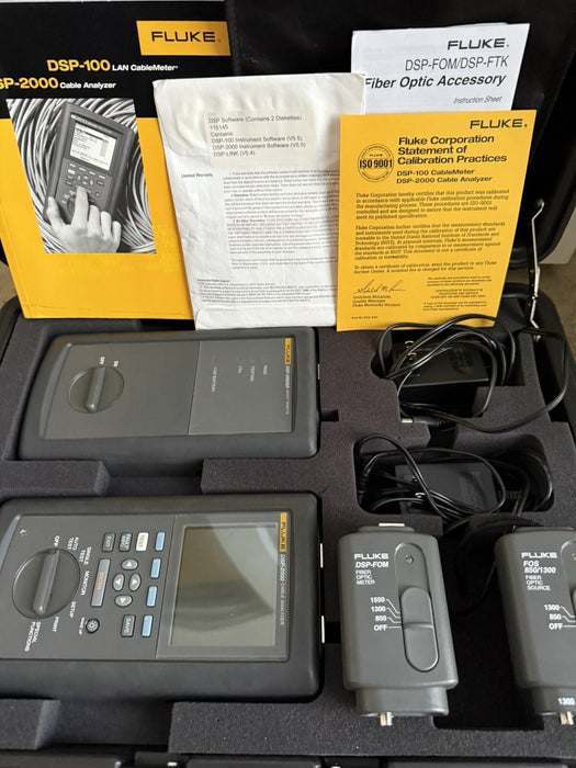 FLUKE DSP-2000 CABLE ANALYZER & DSP-2000SR SMART REMOTE KIT (TESTED) SHIPS FAST