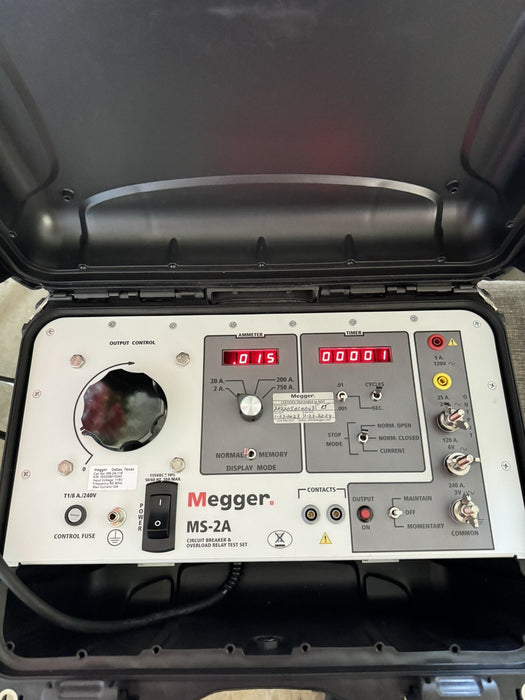 Megger MS-2A-CIRCUIT BREAKER & OVERCURRENT RELAY TEST SET (CALIBRATED 2023-2024)