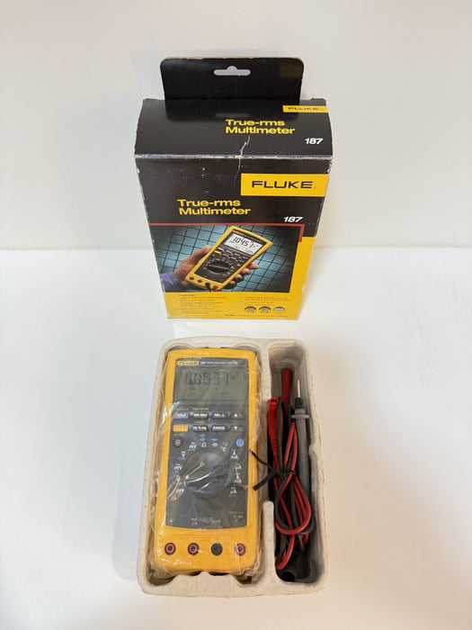 FLUKE 187 TRUE RMS MULTIMETER W/ LEADS (NEW FACTORY SEALED) FREE SHIPPING