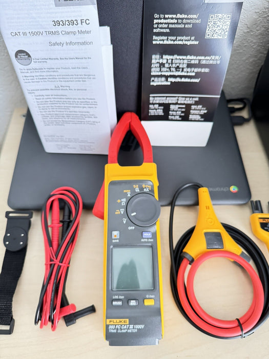 Fluke 393 FC CAT III 1500V True TRMS Wireless Clamp Meter W / iFlex - SHIPS FAST